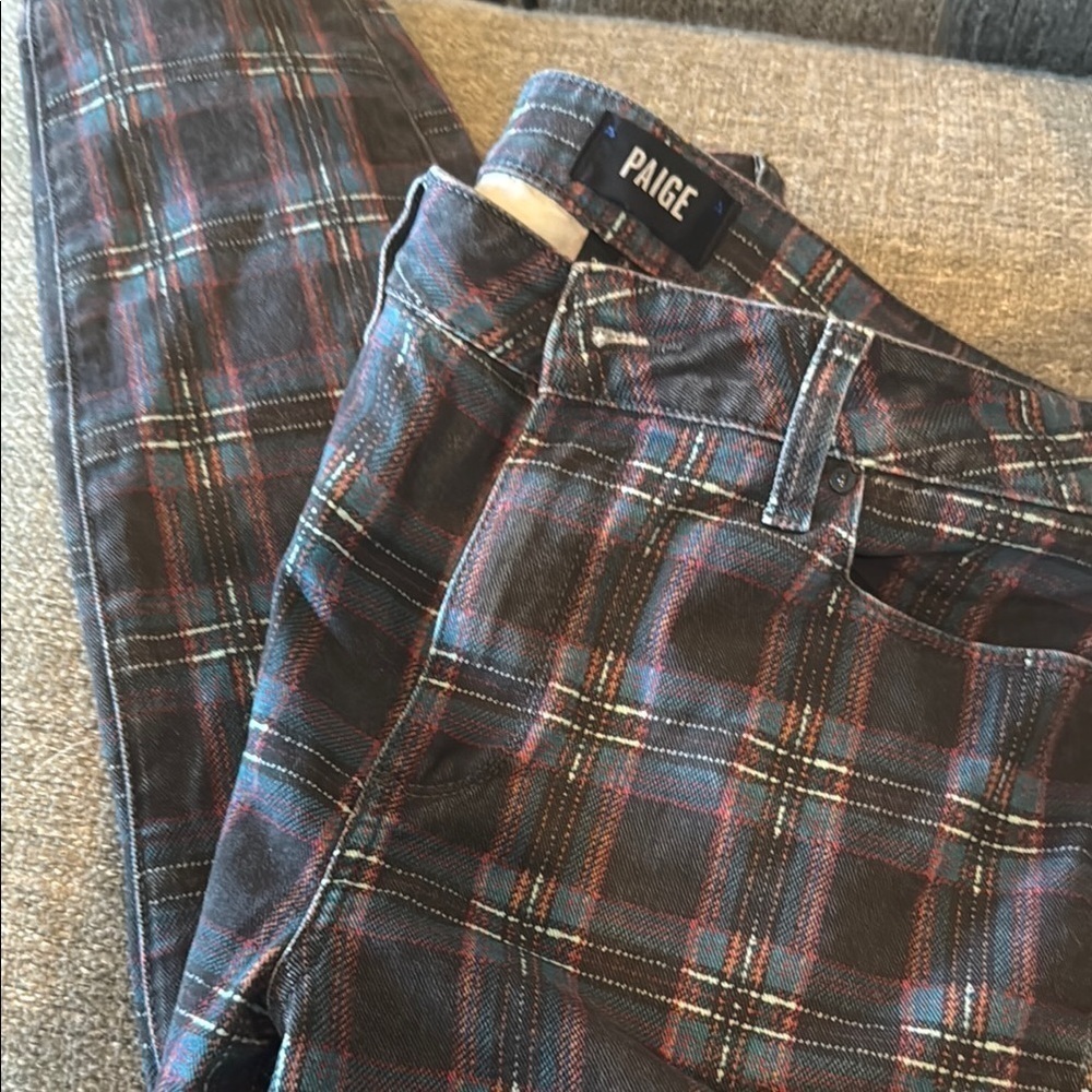Paige Multicolor Plaid Jeans